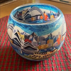 Colorful Glass Candle Holder Sydney Sea Harbour.